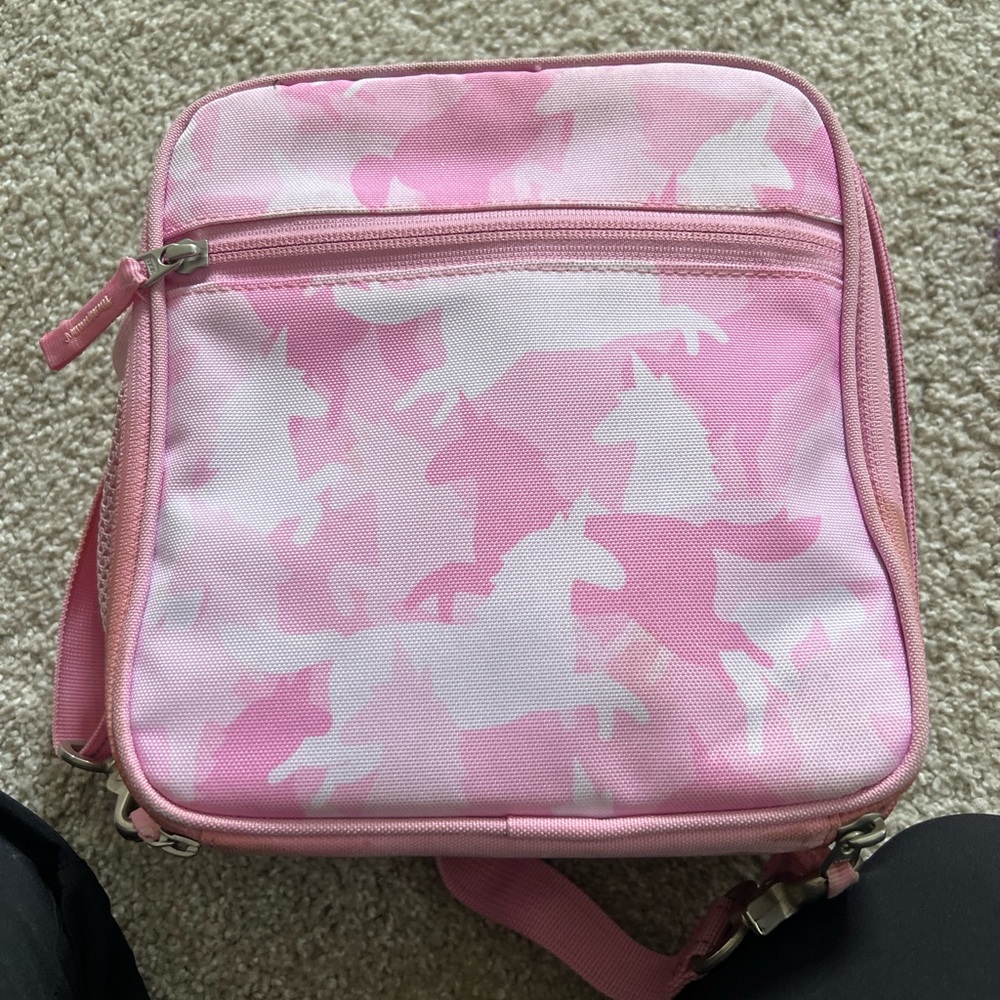 Pottery Barn Kids Classic Mackenzie Pink Unicorn Camo Reflective Lunch Box